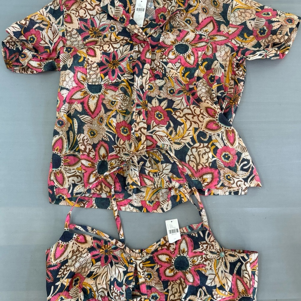 Anthropologie Printed Voile Surf Shirt (Small) and Bra‎ (Medium) Both NWT